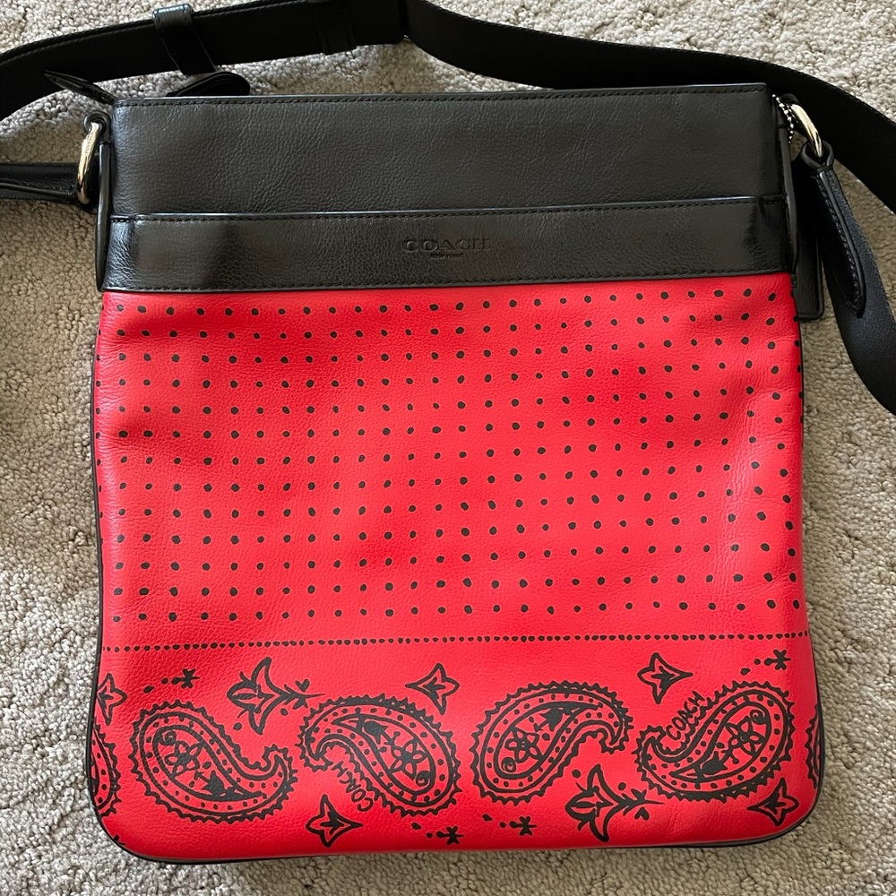 Coach Red Paisley Crossbody/Shoulder Bag